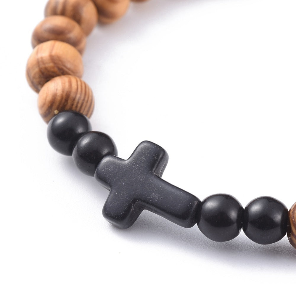 Wood Cross Bracelet