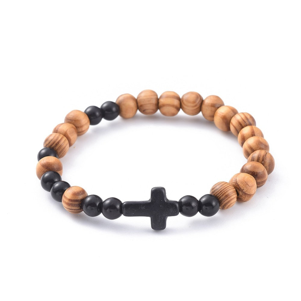Wood Cross Bracelet