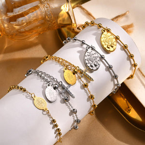 Rosario Pulsera con Medalla Milagrosa Stainless Steel