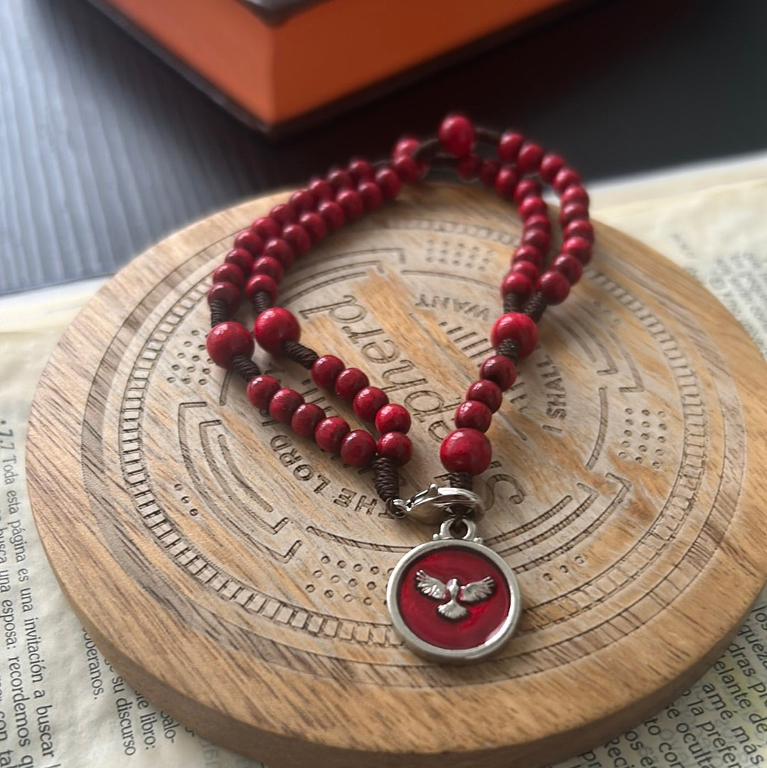 Pulsera Rosario Espíritu Santo Roja