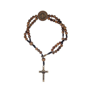 Pulsera Rosario san Benito en Madera