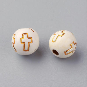 Gold Cross Beads 60pcs